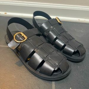 Zara woven leather sandal **NEVER WORN**